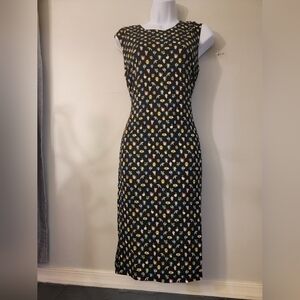 Premise Black and White Halter Sheath Maxi Dress